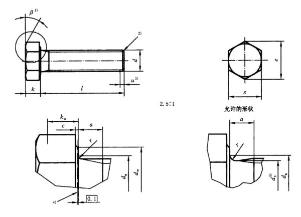 国标螺栓尺寸对照表