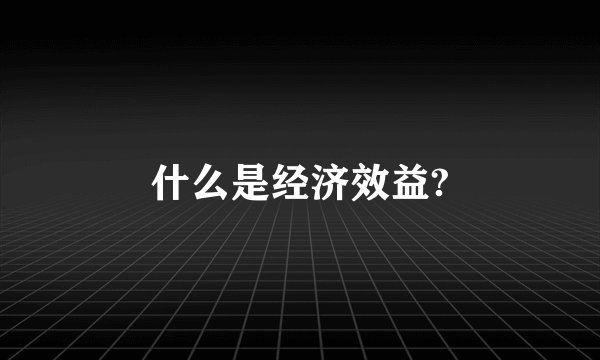 什么是经济效益?