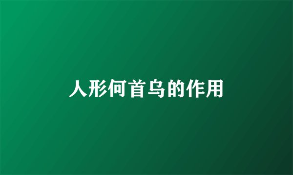 人形何首乌的作用
