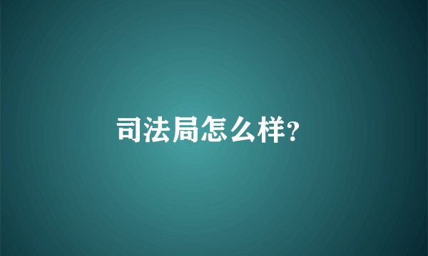 司法局怎么样？