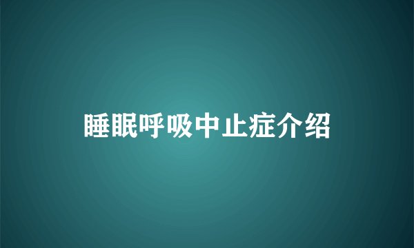 睡眠呼吸中止症介绍