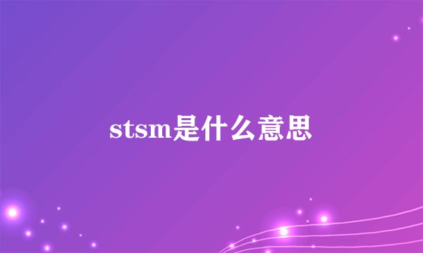 stsm是什么意思