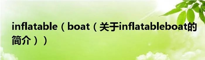 inflatable（boat（关于inflatableboat的简介））