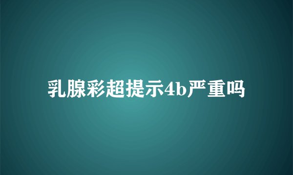 乳腺彩超提示4b严重吗