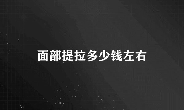 面部提拉多少钱左右