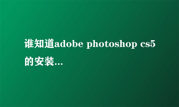 谁知道adobe photoshop cs5的安装的序列号啊？