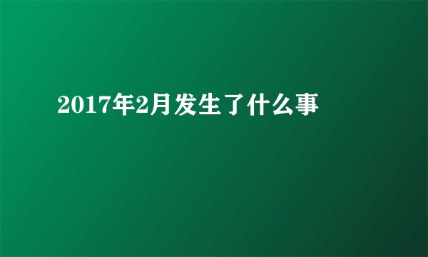 2017年2月发生了什么事