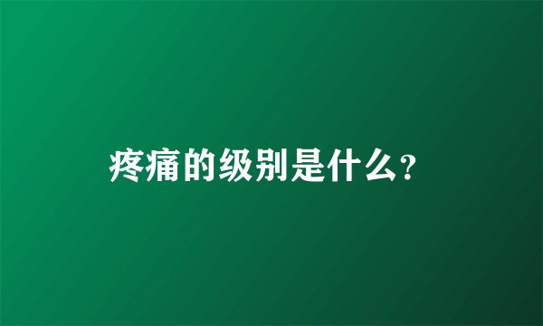 疼痛的级别是什么？