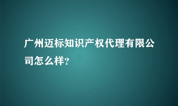 广州迈标知识产权代理有限公司怎么样?