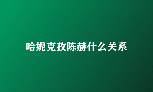 哈妮克孜陈赫什么关系