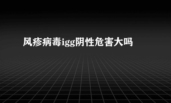 风疹病毒igg阴性危害大吗