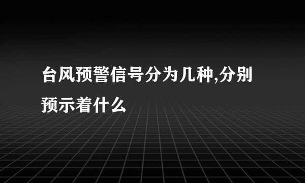 台风预警信号分为几种,分别预示着什么