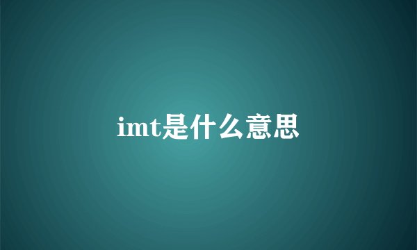 imt是什么意思