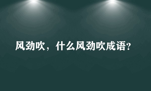 风劲吹，什么风劲吹成语？