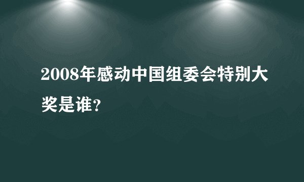 2008年感动中国组委会特别大奖是谁？