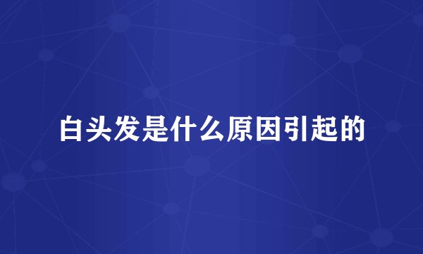 白头发是什么原因引起的