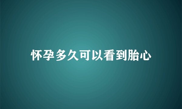 怀孕多久可以看到胎心