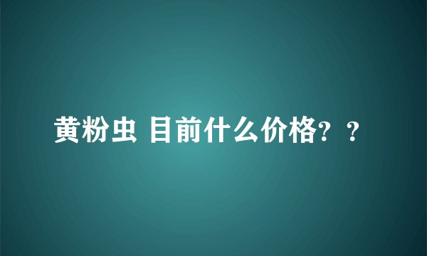 黄粉虫 目前什么价格？？