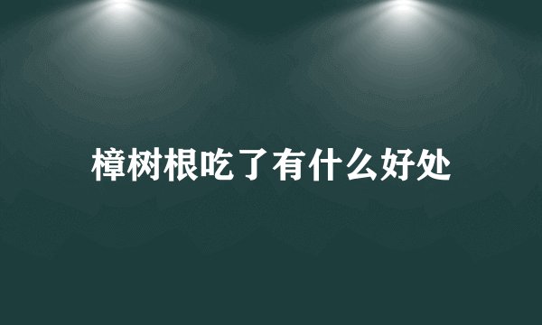 樟树根吃了有什么好处