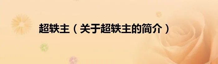 超轶主（关于超轶主的简介）