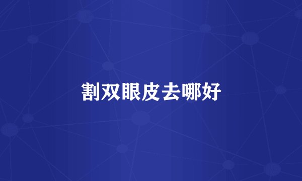 割双眼皮去哪好