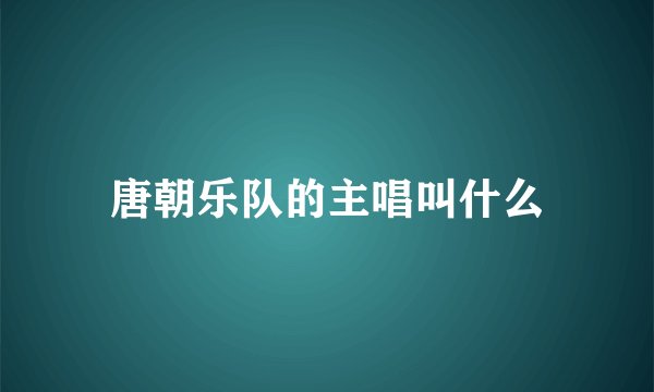 唐朝乐队的主唱叫什么