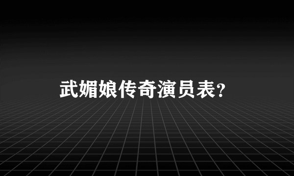 武媚娘传奇演员表？