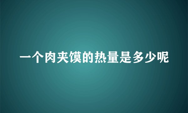 一个肉夹馍的热量是多少呢