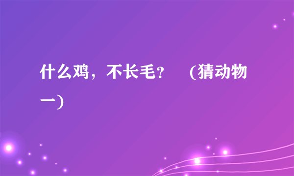 什么鸡，不长毛？　(猜动物一)
