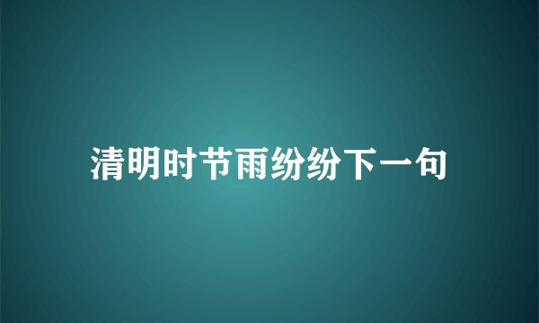 清明时节雨纷纷下一句