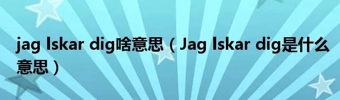 jag lskar dig啥意思（Jag lskar dig是什么意思）