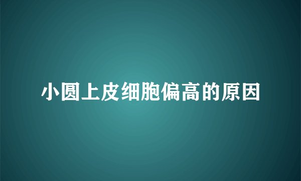 小圆上皮细胞偏高的原因