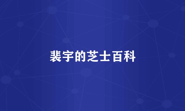 裴宇的芝士百科