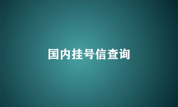 国内挂号信查询