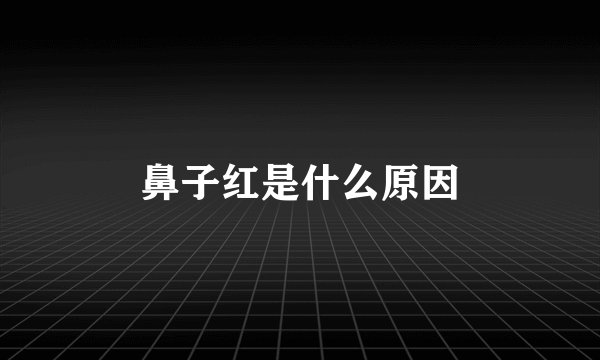 鼻子红是什么原因