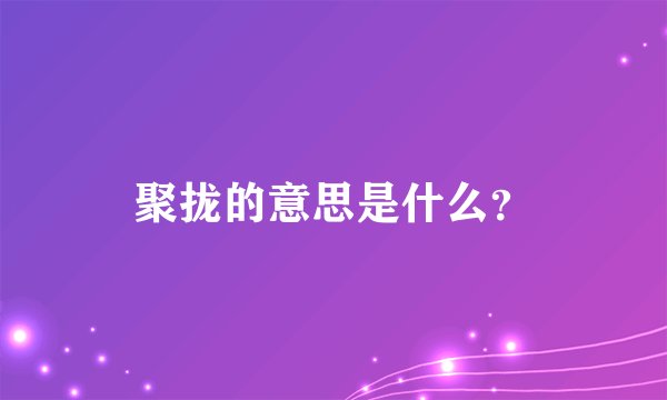 聚拢的意思是什么?