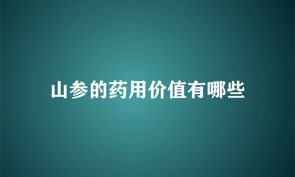 山参的药用价值有哪些