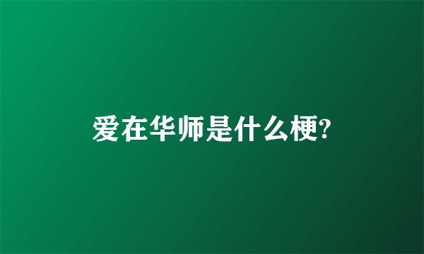 爱在华师是什么梗?