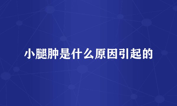 小腿肿是什么原因引起的