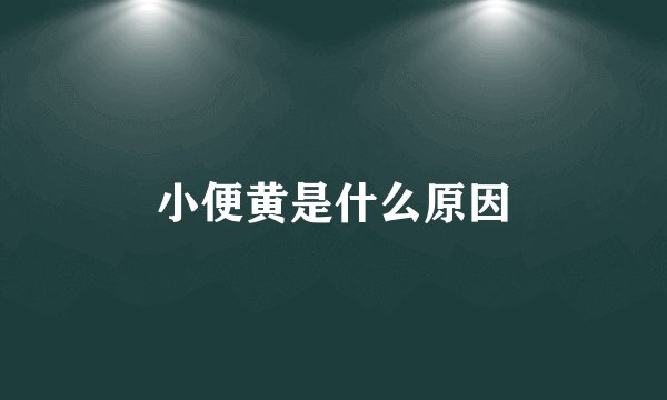 小便黄是什么原因