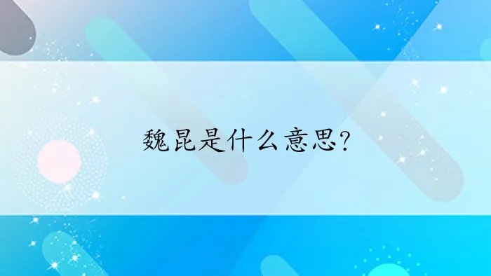 魏昆是什么意思？