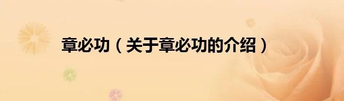 章必功（关于章必功的介绍）