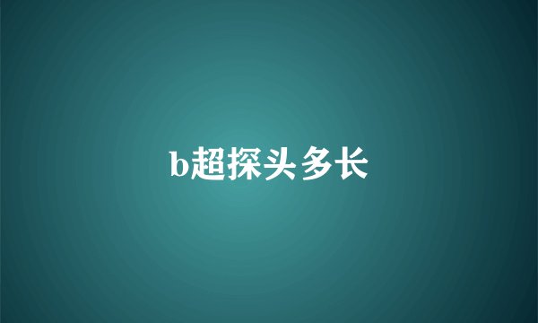 b超探头多长