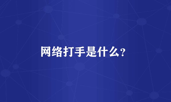 网络打手是什么？