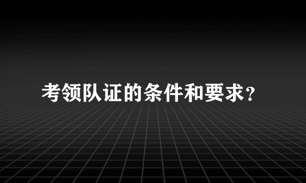 考领队证的条件和要求？