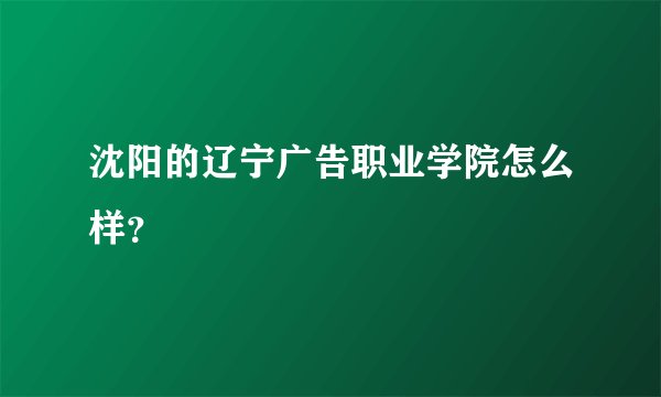 沈阳的辽宁广告职业学院怎么样？