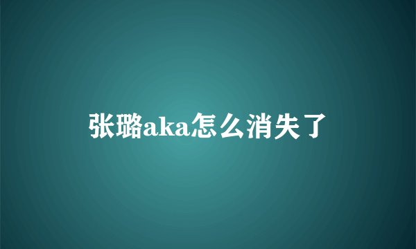 张璐aka怎么消失了