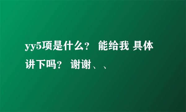 yy5项是什么？ 能给我 具体讲下吗？ 谢谢、、