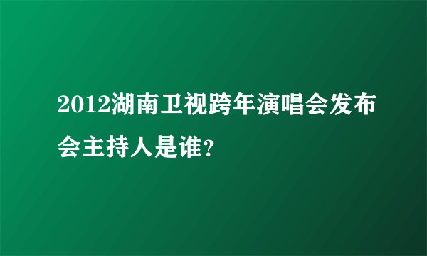 2012湖南卫视跨年演唱会发布会主持人是谁？