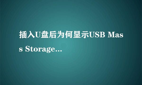 插入U盘后为何显示USB Mass Storage Device